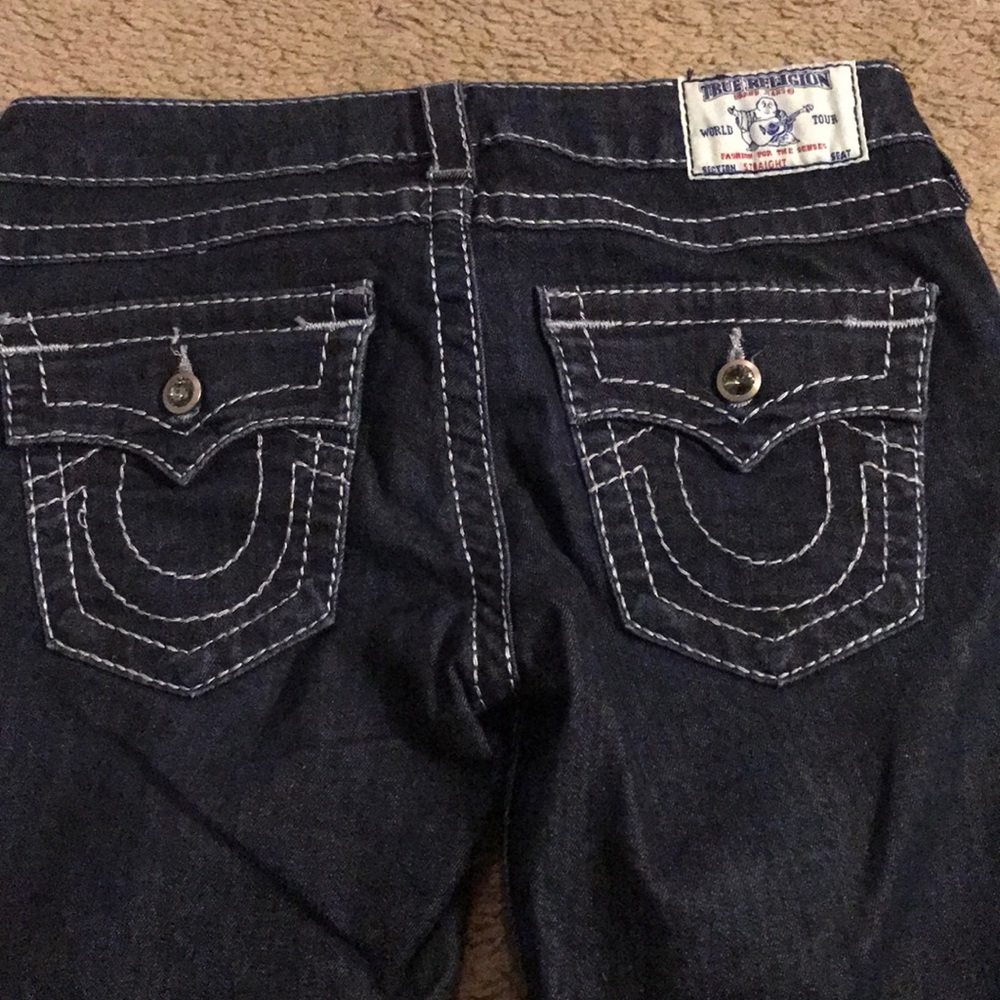 True Religion jeans with Swarovski crystal buttons
